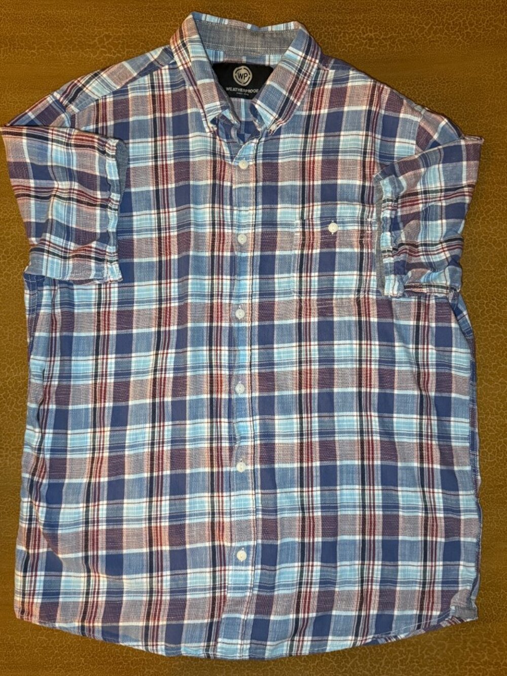 Mens Button Down Shirt Short Sleeve - Weatherproof Brand Size XL
